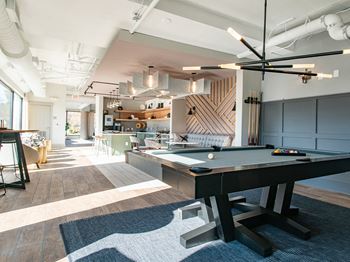 Pool table in the resident game lounge area
